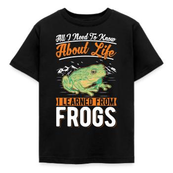 Frog Tree Frog Tree-climbing Frog - Kids' T-Shirt - black - Front - AI Model Kid Female (0cm)