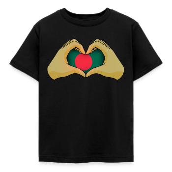 Bangladesh - Kids' T-Shirt - black - Front - AI Model Kid Female (0cm)