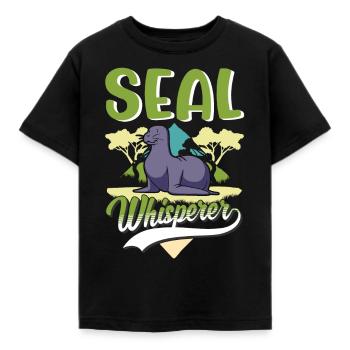 Phoque chuchotant, phoque de mer, phoque, phoque - T-shirt Enfant - noir - Devant - AI Model Kid Female (0cm)