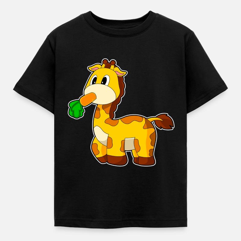 Giraf gulerod grøntsager - Børne-T-shirt - sort