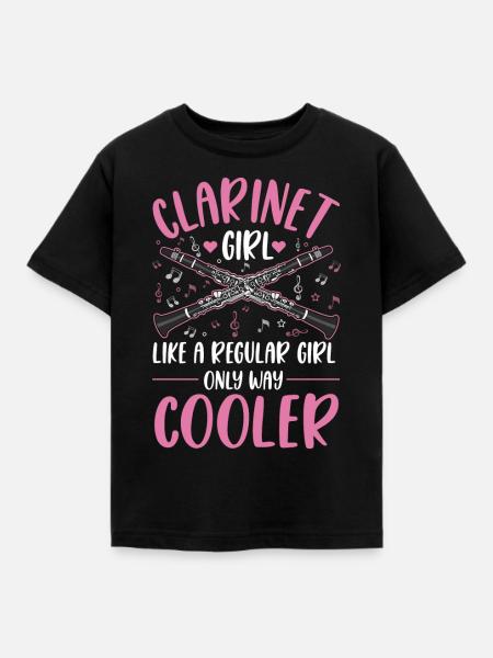 Klarinette Mädchen Klarinettistin - Kinder T-Shirt - Schwarz
