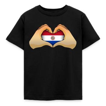 Paraguay - Kinder T-Shirt - Schwarz - Vorne - AI Model Kid Female (0cm)
