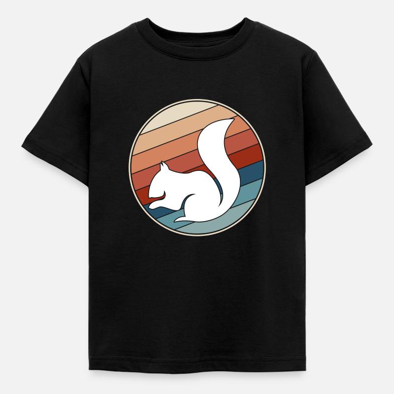 Eichhörnchen Retro - Kinder T-Shirt - Schwarz