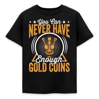 Gold Coins Metal Detector Metal Detection - Kids' T-Shirt - black - Front - AI Model Kid Female (0cm)