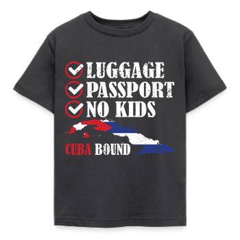 Passeport bagage Pas d’enfants Cuba Bound Vacation Trip - T-shirt Enfant - charbon - Devant - AI Model Kid Female (0cm)