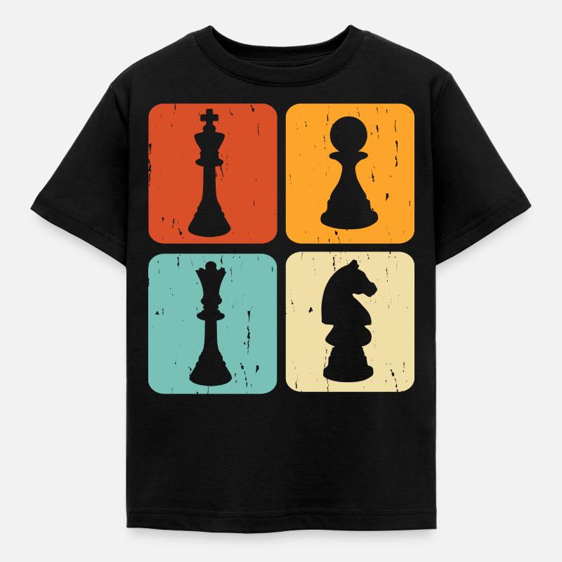 Schach - Kinder T-Shirt - Schwarz
