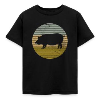 Cochon - T-shirt Enfant - noir - Devant - AI Model Kid Female (0cm)