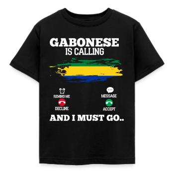 Gabon - T-shirt Enfant - noir - Devant - AI Model Kid Female (0cm)