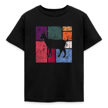 Ziege - Kinder T-Shirt - Schwarz - Vorne - AI Model Kid Female (0cm)