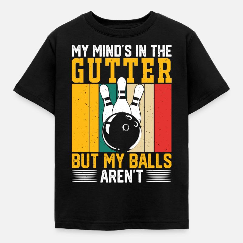 Bowling - Kinder T-Shirt - Schwarz