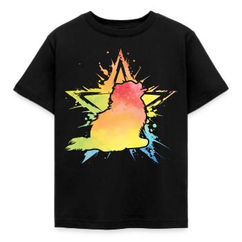 Pomeranian Zwergspitz - Kinder T-Shirt - Schwarz - Vorne - AI Model Kid Female (0cm)
