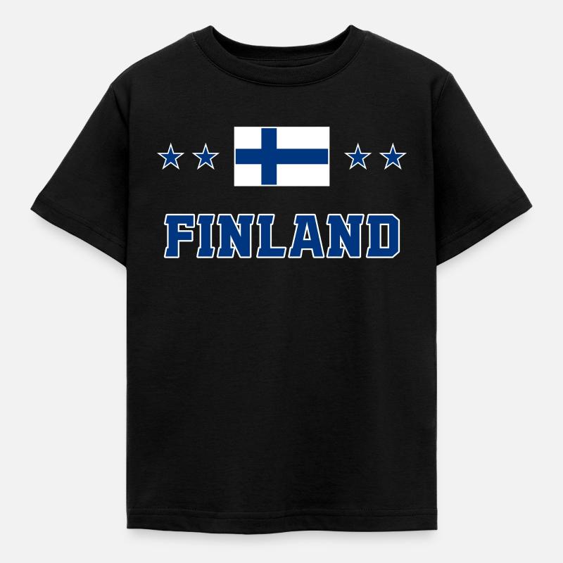 Finnland - Kinder T-Shirt - Schwarz
