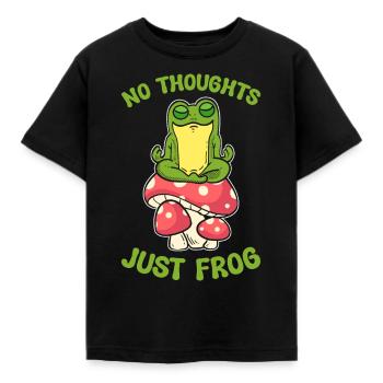 Keine Gedanken, nur Frosch - Kinder T-Shirt - Schwarz - Vorne - AI Model Kid Female (0cm)