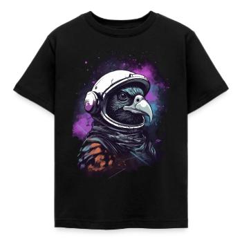 Crow Astronaute Raven - T-shirt Enfant - noir - Devant - AI Model Kid Female (0cm)