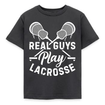 Lacrosse Player - Real Guys Play Lacrosse - Kinder T-Shirt - Dunkelgrau - Vorne - AI Model Kid Female (0cm)