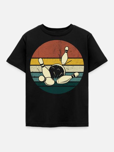 Bowling - Kinder T-Shirt - Schwarz