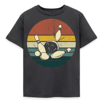 Bowling - Kinder T-Shirt - Dunkelgrau - Vorne - AI Model Kid Female (0cm)