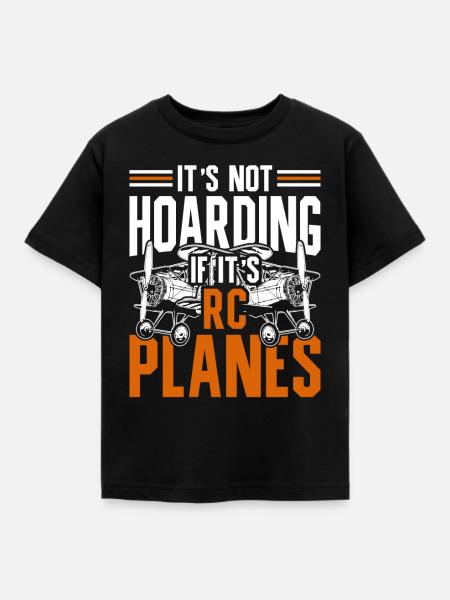 Modellflugzeuge - Kinder T-Shirt - Schwarz