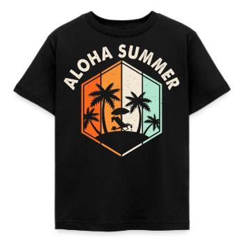 Aloha Summer - Kinder T-Shirt - Schwarz - Vorne - AI Model Kid Female (0cm)