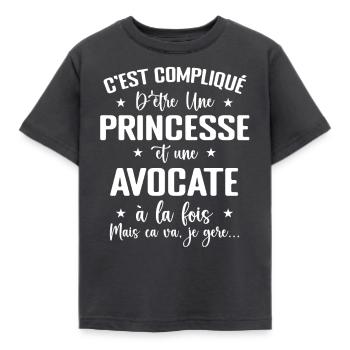 C'est Compliqué D'être Princesse Et Avocate - T-shirt Enfant - charbon - Devant - AI Model Kid Female (0cm)
