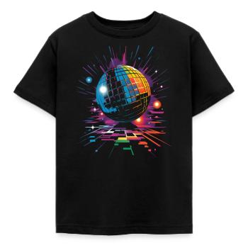 Disco Ballfarben - Kinder T-Shirt - Schwarz - Vorne - AI Model Kid Female (0cm)
