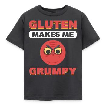Gluten Makes Me Grumpy Gluten Free Diet - Kids' T-Shirt - dark grey - Front - AI Model Kid Female (0cm)