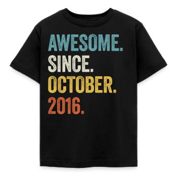 7ème anniversaire 7 ans génial depuis octobre 2016 - T-shirt Enfant - noir - Devant - AI Model Kid Female (0cm)