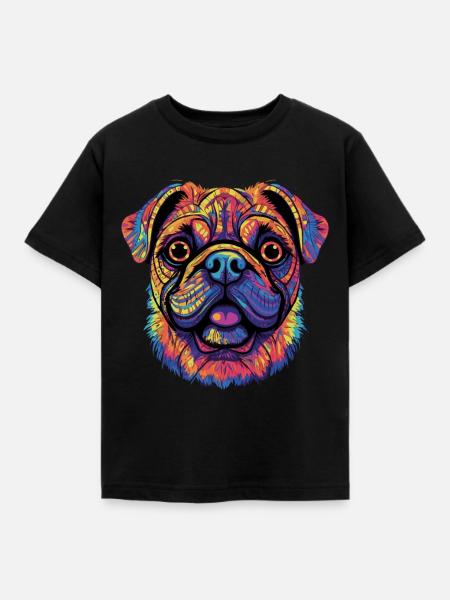 Mops Geschenk - Kinder T-Shirt - Schwarz