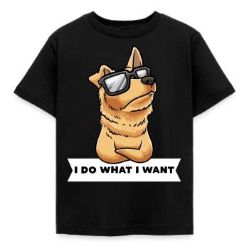 Perro Pastor Vasco Hund Mit Sonnenbrille - Kinder T-Shirt - Schwarz - Vorne - AI Model Kid Female (0cm)