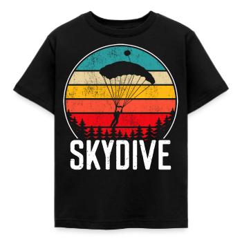 Skydive skydiving - Kids' T-Shirt - black - Front - AI Model Kid Female (0cm)