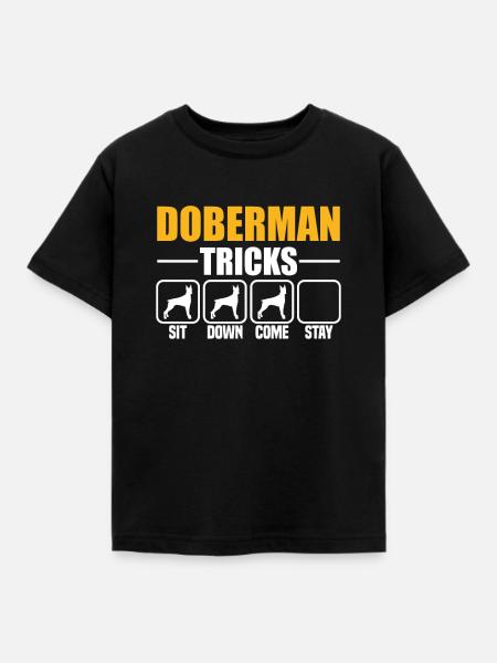 Doberman Tricks - Kinder T-Shirt - Schwarz
