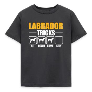 Labrador Tricks - Kids' T-Shirt - dark grey - Front - AI Model Kid Female (0cm)