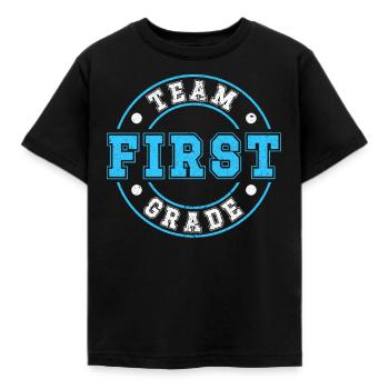 Team First Grade Einschulung Erster Schultag - Kinder T-Shirt - Schwarz - Vorne - AI Model Kid Female (0cm)