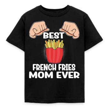 Lustige Pommes Lustig French Fries - Kinder T-Shirt - Schwarz - Vorne - AI Model Kid Female (0cm)