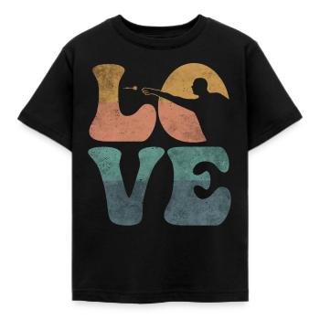 Dart player LOVE - Kids' T-Shirt - black - Front - AI Model Kid Female (0cm)