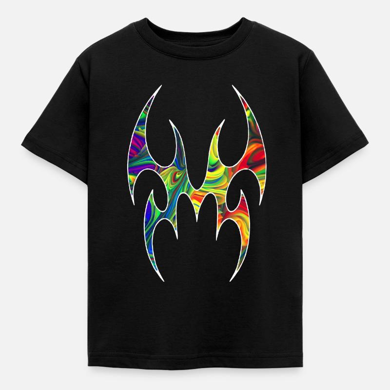Alien Spider marmor - Kinder T-Shirt - Schwarz