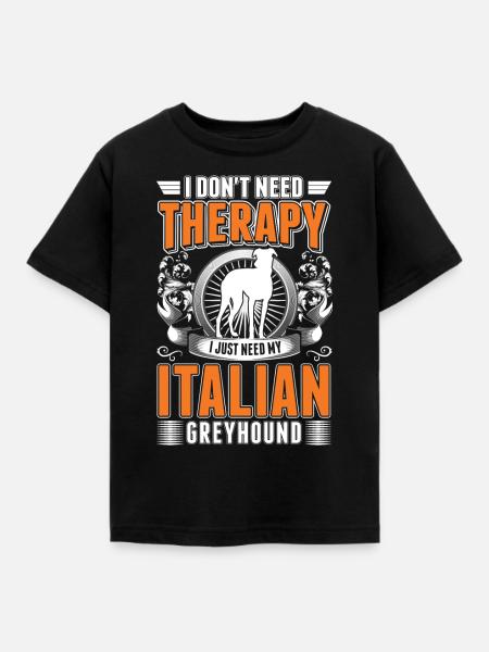 Italienischer Windhund Therapie - Kinder T-Shirt - Schwarz