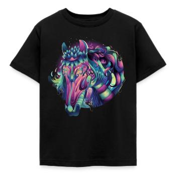 Kunstwerk Pferd Festival EDM Kunst - Kinder T-Shirt - Schwarz - Vorne - AI Model Kid Female (0cm)