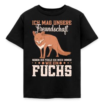 Fuchs Outfit Fuchs Spruch Füchse Fuchsliebhaber - Kinder T-Shirt - Schwarz - Vorne - AI Model Kid Female (0cm)