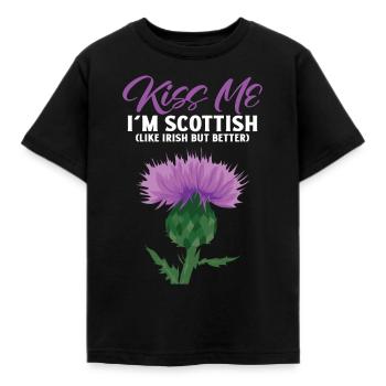 Embrasse-moi, je suis Scottish Thisle - T-shirt Enfant - noir - Devant - AI Model Kid Female (0cm)
