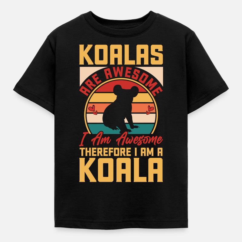 Koala - Kinder T-Shirt - Schwarz