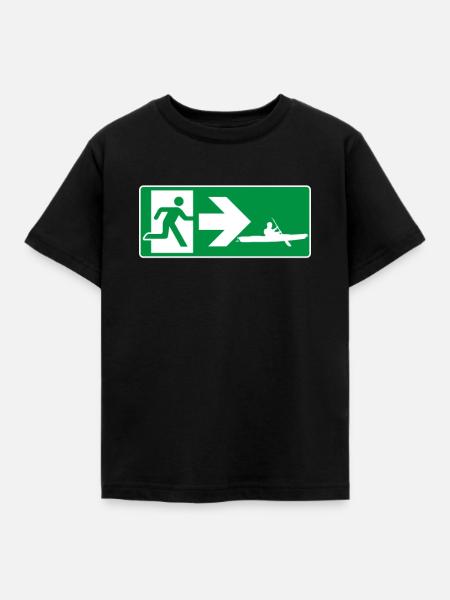 Notausgang Kajak - Kinder T-Shirt - Schwarz