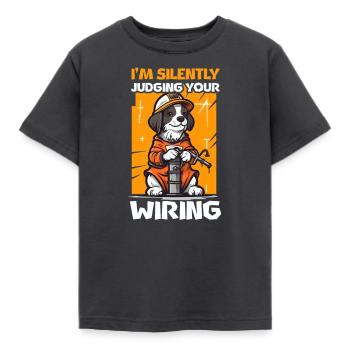Lineman Pole Schweigend Beurteilen Sie Ihr Wring - Kinder T-Shirt - Dunkelgrau - Vorne - AI Model Kid Female (0cm)