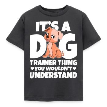 Dog Trainer Dog School Dog Sports - Kids' T-Shirt - dark grey - Front - AI Model Kid Female (0cm)
