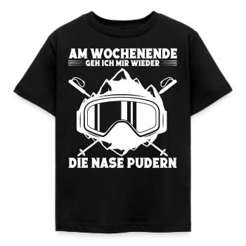 Wintersportler Skifahren Skipiste Skifahrer - Kinder T-Shirt - Schwarz - Vorne - AI Model Kid Female (0cm)