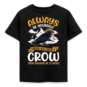 Crow, Raven, Crow, Crow Husbandry, Crow Breeder - Kids' T-Shirt - black - Front - AI Model Kid Female (0cm)