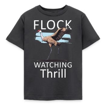 Amateurs de grues du Canada Observation des oiseaux - T-shirt Enfant - charbon - Devant - AI Model Kid Female (0cm)