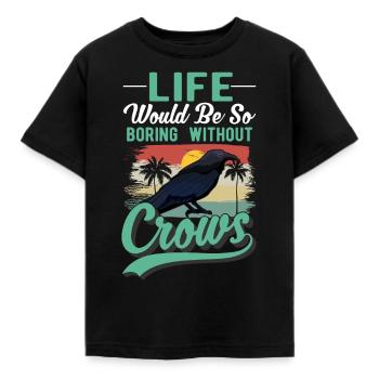 Crow, Raven, Crow, Crow Husbandry, Crow Breeder - Kids' T-Shirt - black - Front - AI Model Kid Female (0cm)