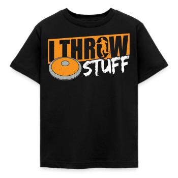 Diskuswerfen Diskuswerfer Geschenk - Kinder T-Shirt - Schwarz - Vorne - AI Model Kid Female (0cm)