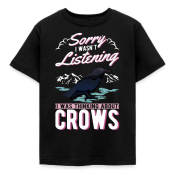 Crow, Raven, Crow, Crow Husbandry, Crow Breeder - Kids' T-Shirt - black - Front - AI Model Kid Female (0cm)